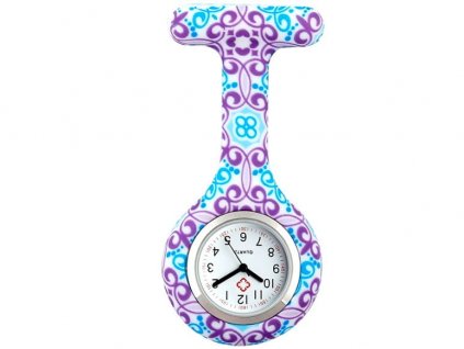 Silikonové lékařské hodinky pro zdravotní sestry, letní barvy, antialergenní, celková délka 8,5 cm