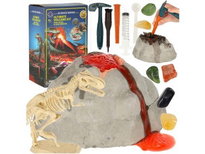 Experiment 2v1 sopečná erupce + dinosaurus