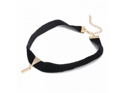 Náhrdelník černo-zlatý choker stužka N471
