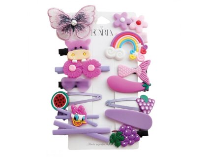 Sada 14v1 spon do vlasů VIOLET SP282