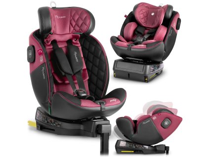 Dětská autosedačka Nukido Prestige Line černo-růžová 0-36 kg ISOFIX