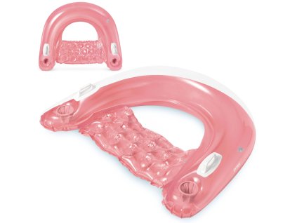 Růžový plavecký křeslo s úchyty 147 x 99 cm INTEX 58859