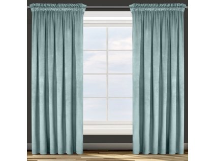 Záclona připravená na pásku 140x270 Rosa mořský velur D91