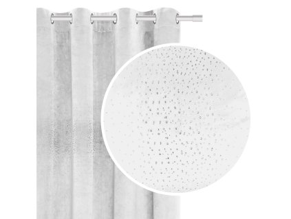 Záclona připravená na průchodky 140x250 bílý velur s krystaly Shiny