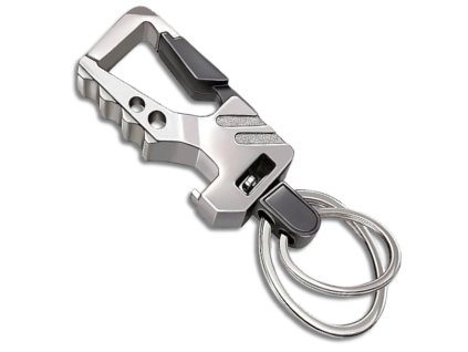 Pánská kovová klíčenka s otvírákem na lahve, délka 8,5 cm, šířka 2,5 cm