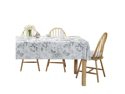 Ubrus 140x180 šedé květy 4268 A Panama 17