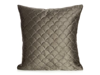 Dekorační povlak na polštář 40x40 Ariel hnědý zdobený módním vzorem rybích šupin Eurofirany