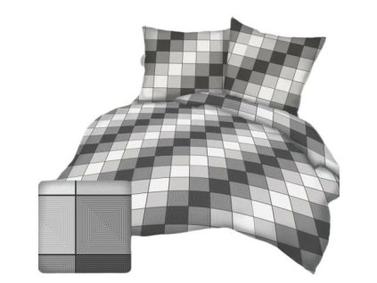 Povlak na polštářek 70x80 cube geometric grey graphite bark 3D-1112A