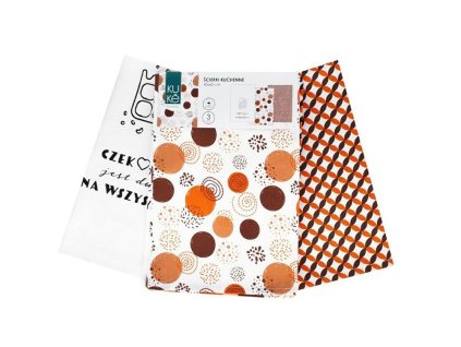 Sada kuchyňských utěrek 3 ks. 40x60 čokoláda Kuke bavlna Faro