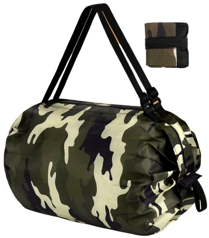 Skládací nákupní taška z vodoodpudivého nylonu, velikost 50x35 cm, barva moro