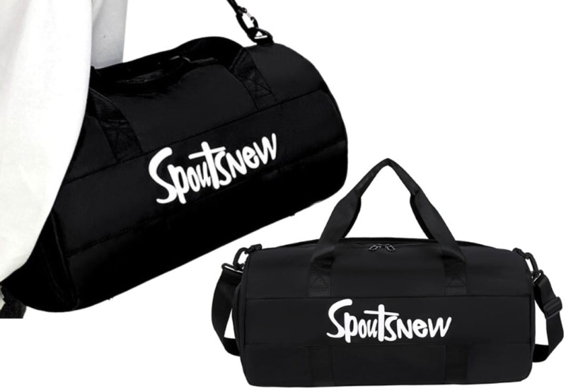 Sportovní taška na trénink, černá, nylon, 46x24x24 cm