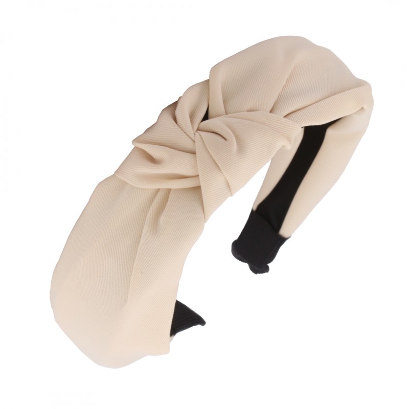 Flamenco Mystique Světle krémová látková čelenka, délka 40,5 cm, šířka 3,5 cm