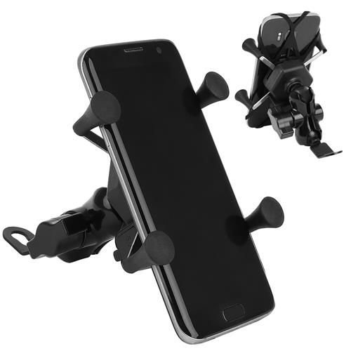 Trizand Motocyklový držák telefonu s nabíječkou, vodotěsný, otočný 360°, černý