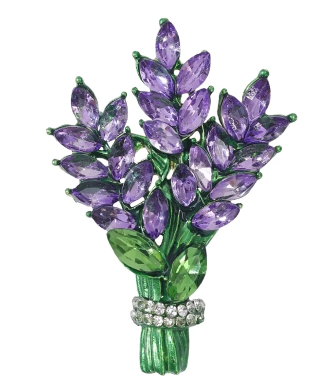 Camerazar Brož s levandulovou kytičkou ze zirkonu, fialová, špendlíkový typ