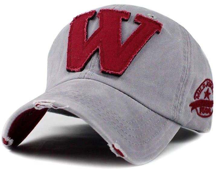 Univerzální džínová baseballová čepice s písmenem W, 100% bavlna, obvod 50-60 cm, délka kšiltu 7 cm