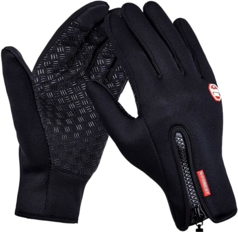 Pánské zateplené dotykové rukavice, černé, velikost XL, materiál polyester a guma