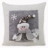 Vánoční povlak na polštář 40x40 Kevin bílý šedý sněhulák Eurofirany
