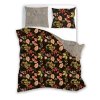Bavlněné povlečení 160x200 Flovery 004 květiny černá béžová barevná 23 Faro