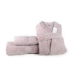 Opulence S pudrově růžový unisex froté župan ze 100% egyptské bavlny Nefretete 450 g/m2