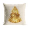 Vánoční povlak na polštář 40x40 Brokátový vánoční stromek béžový PBN287/POP/004/040040/1