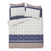 Ložní prádlo z mikrovlákna 220x200 Šestiúhelníkový motiv v tmavě modré barvě 5039 A 65 Light