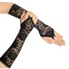 Dlouhé Retro Krajkové Rukavice v Černé Barvě, Univerzální Velikost, Elastický Materiál