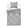 Saténové povlečení 140x200 šedé s geometrickým vzorem - moderní klasika, 100% bavlna - 5483 B - Home Satén 71