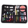 Kompaktní šicí souprava v černém kufříku, plast-kov-textil, 16.50x10.60x2.30 cm