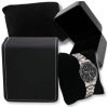 Elegantní Pouzdro na Hodinky a Šperky z kvalitní umělé kůže, Matná Černá, 110x100x70 mm
