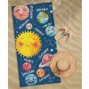 Plážová osuška 70x140 Planet 93 modrá barevná dětská bavlna
