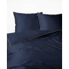 Saténové povlečení 160x200 tmavě modré s lemováním Mako Satin 62