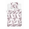 Bavlněné ložní prádlo 140x200 bílé pudrové listy 5107 B s jedním povlakem na polštář Bavlna 32
