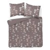 Bavlněné povlečení 220x200 béžové tmavě růžové květy 5250 A Bavlna 48