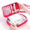 Cestovní Lékárnička Organizér na Léky ve Výrazné Červené Barvě, Sada 3 Ks, Rozměry 24x14x8 cm, 18x13x3 cm a 14x11 cm, Voděodolný Plast