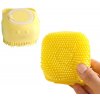 Silikonové tělové mýdlo s dávkovačem, žluté, 7.5x8 cm