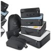Cestovní sada 7 vodotěsných organizérů do kufru, černá, různé rozměry, nepromokavý materiál