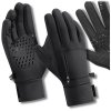 Unisex lyžařské rukavice s dotykovou funkcí, voděodolné a zateplené, velikost XL, černé, polyester