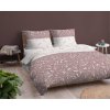 Flanelové povlečení 220x200 pudrově růžové listy 4942 B Flanel 2024