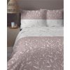 Flanelové povlečení 220x200 pudrově růžové listy 4942 B Flanel 2024