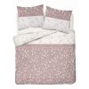 Flanelové povlečení 220x200 pudrově růžové listy 4942 B Flanel 2024