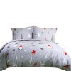 Flanelové povlečení 220x200 31508/1 šedá červená bílá hvězdy stromy Flanelove