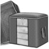Velký šatní organizér na lůžkoviny a oblečení, šedý, netkaná textilie/polyester, 50x46x28 cm