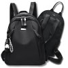 Dámský městský batoh, nepromokavá syntetika, černý, 32x35x13 cm s kroužky na klíče