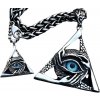 Pánský náhrdelník se severským amuletem oko, stříbrná chirurgická ocel, délka 60 cm