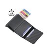Elegantní pánská peněženka z ekokůže s ochranou proti krádeži, černá, 7x10x2.5 cm
