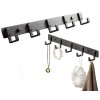 "Věšák Loft s 5 háčky, černý hliník, 36x3x4 cm"