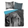 Bavlněné ložní prádlo 220x200 3822 A Gepard leopardí šedá tyrkysová mládež Holland Natura 2