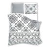 Bavlněné povlečení 160x200 Ornamenty bílá černá šedá Móda 23 Faro