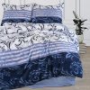 Ložní prádlo z mikrovlákna 140x200 bílé tmavě modré glamour ornamenty Rebeca 12206 s 1 povlakem na polštář 70x80 Darymex