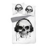 3D ložní prádlo z mikrovlákna 160x200 Lebky bílá šedá 4341 A Magic 2